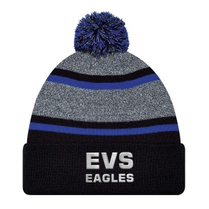 EVS - AJM Acrylic Pom Pom Cuff Toque (Embroidered)